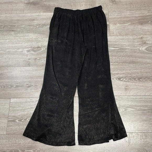 NWT Stateside Black Satin Jacquard Front Slit Trousers with Pockets S - Picture 16 of 16